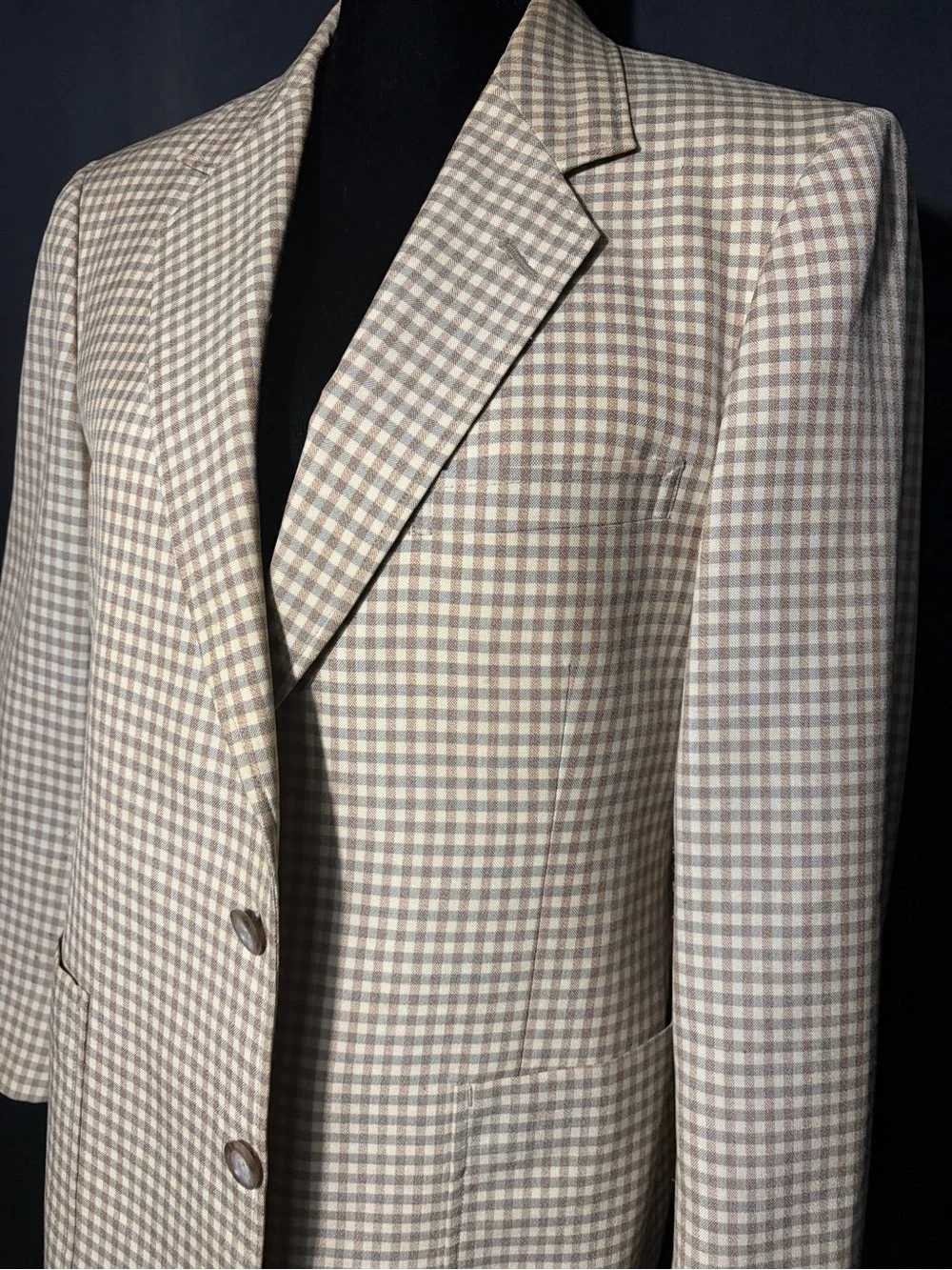 Classic 80s Buckingham Men’s Checked Sport Blazer